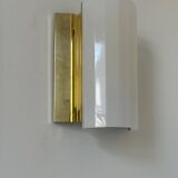 Pair of brass and perspex wall lights, Fagerhult Sweden 1970