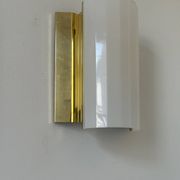 Pair of brass and perspex wall lights, Fagerhult Sweden 1970