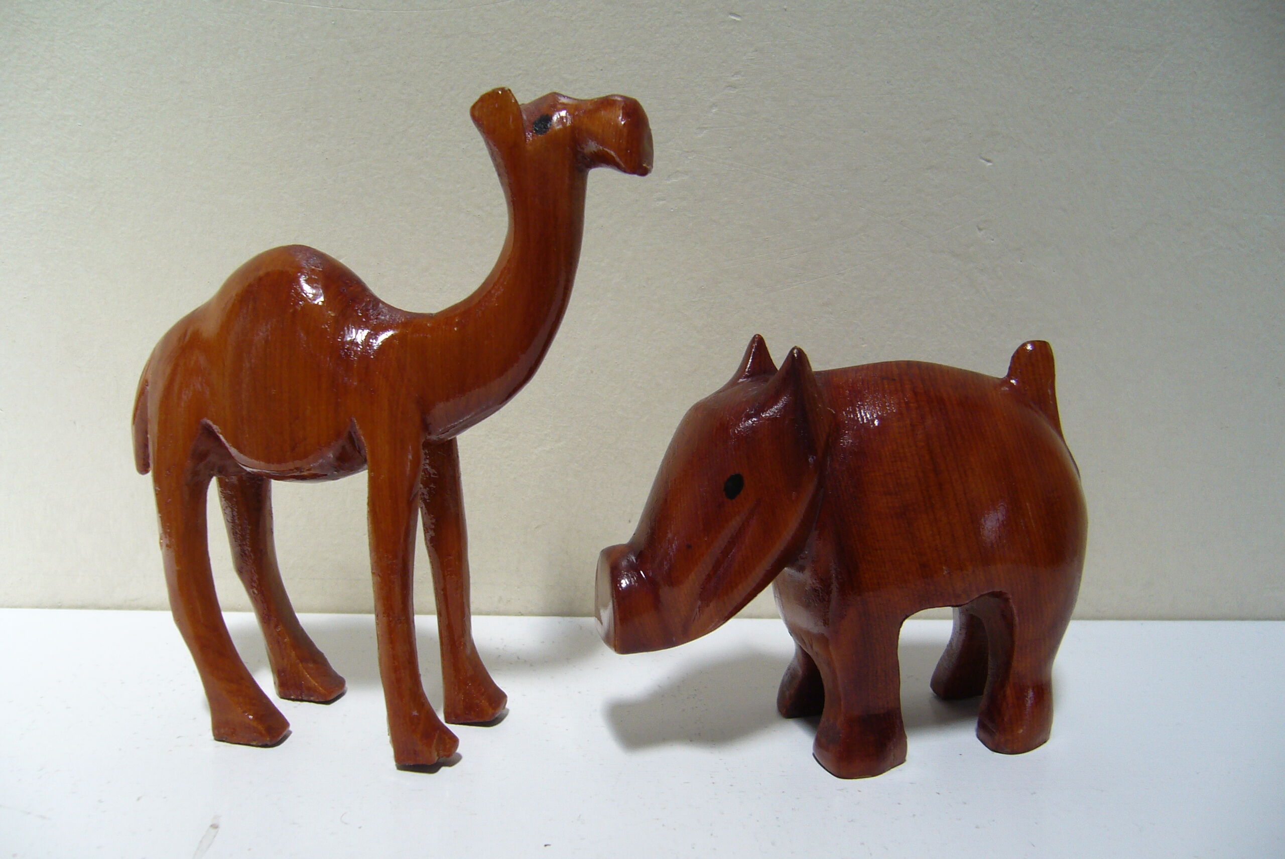 Two wooden animals