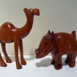 Two wooden animals