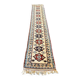 Baby Blue and Beige Long Vintage Hallway Runner