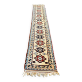Couloir vintage long bleu bébé et beige