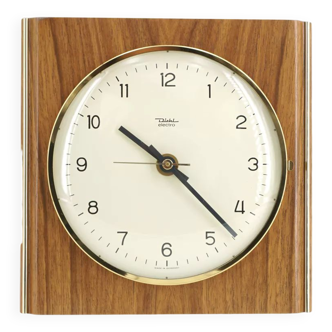 60s wall clock in wood and brass Diehl