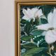 Huile sur toile « Motifs floraux » par Eila C, Suède milieu XXème