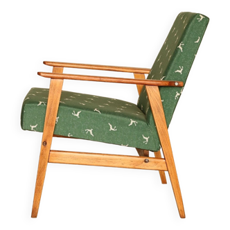 Vintage wood armchair longue chair scandinave design 1970 Boho style living Room armchair