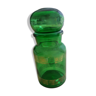Green glass jar