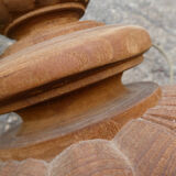 Vintage sculpted lamp and fabric lampshade