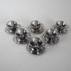 Set of stainless steel cups, Italian design, 1980s, production: Italy