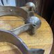 Brutalist wrought iron candlestick pair