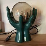Green hands ceramic lamp
