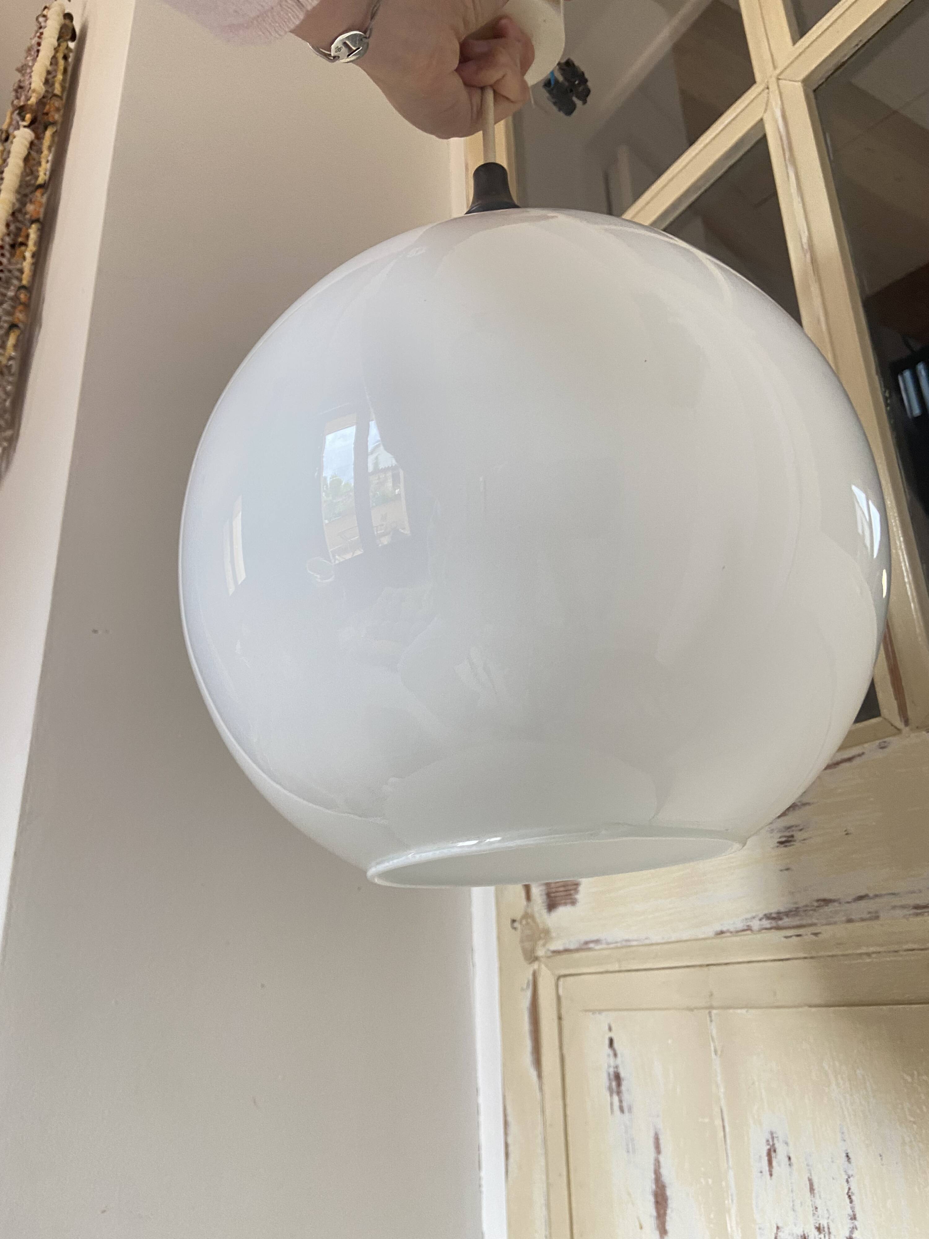 White Ball/Globe Pendant Lamp Vintage