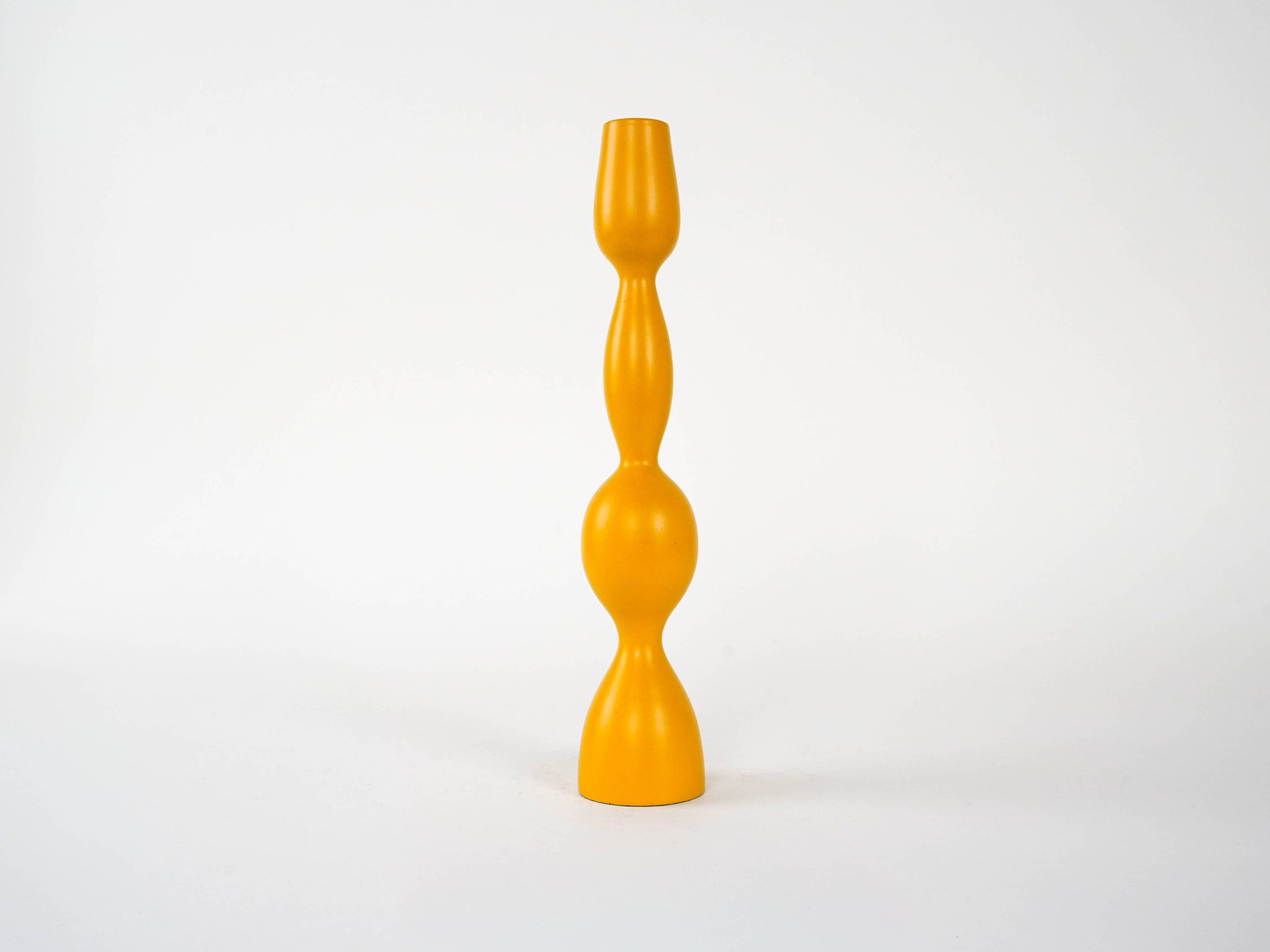 Mustard-colored candlestick, Danish design, 1970s, made in Denmark