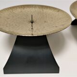 Pair of brass and metal candle holders design 70s