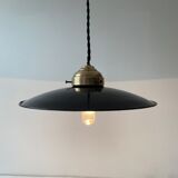 Old black enamelled industrial suspension