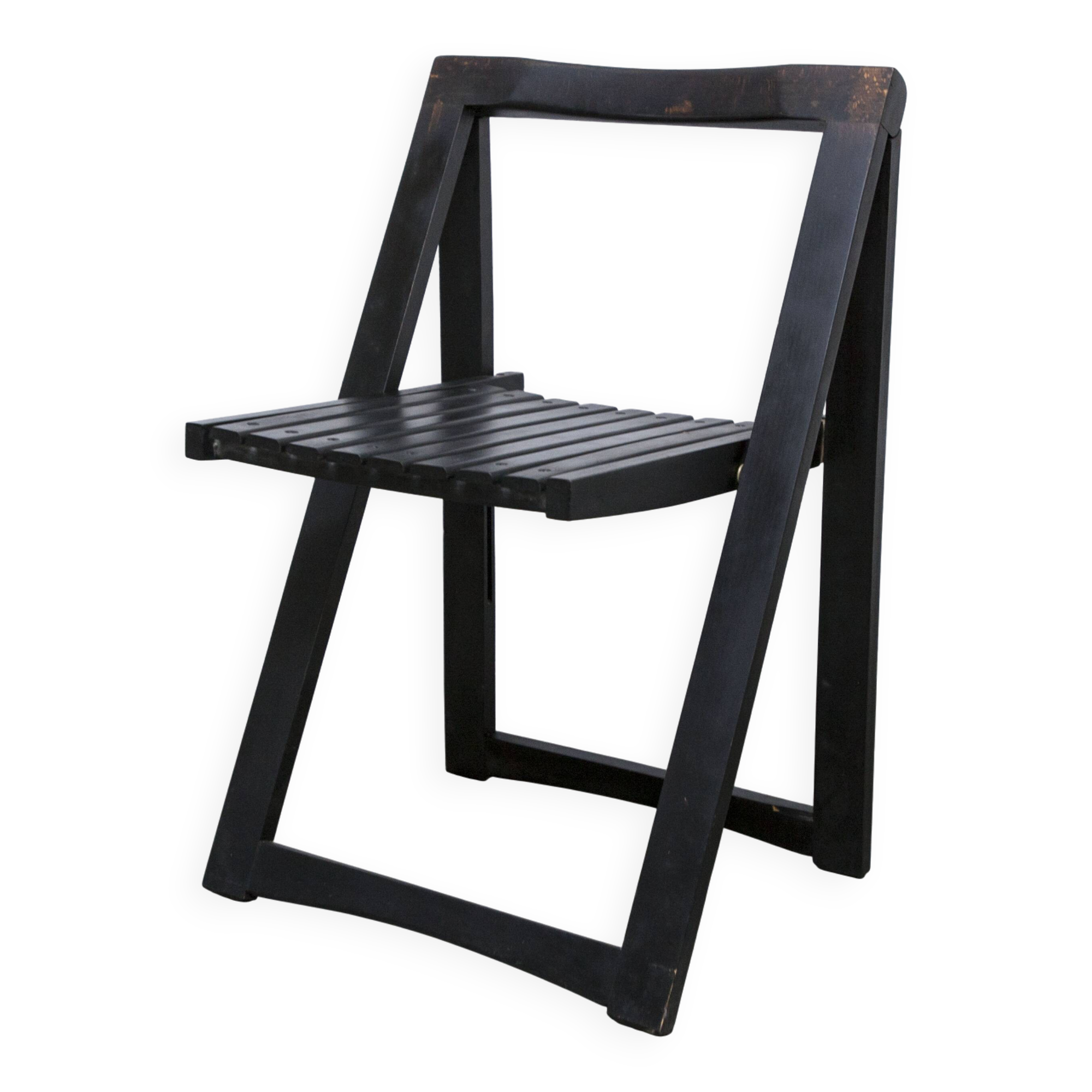 Chaise pliante Aldo Jacober pour Alberto Bazzani noire 1960 d'origine