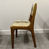 Set of 4 Teak Danish Dining Chairs with Original Fabric, 1970s