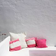 Handmade pouf cover - hand-woven recycled cotton - 90 x 90 cm