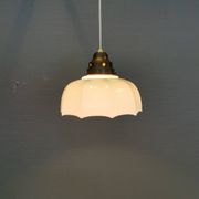 "Umbrella lamp" Danish and from the 1940s-1950s in beautiful cream colour with brass top.