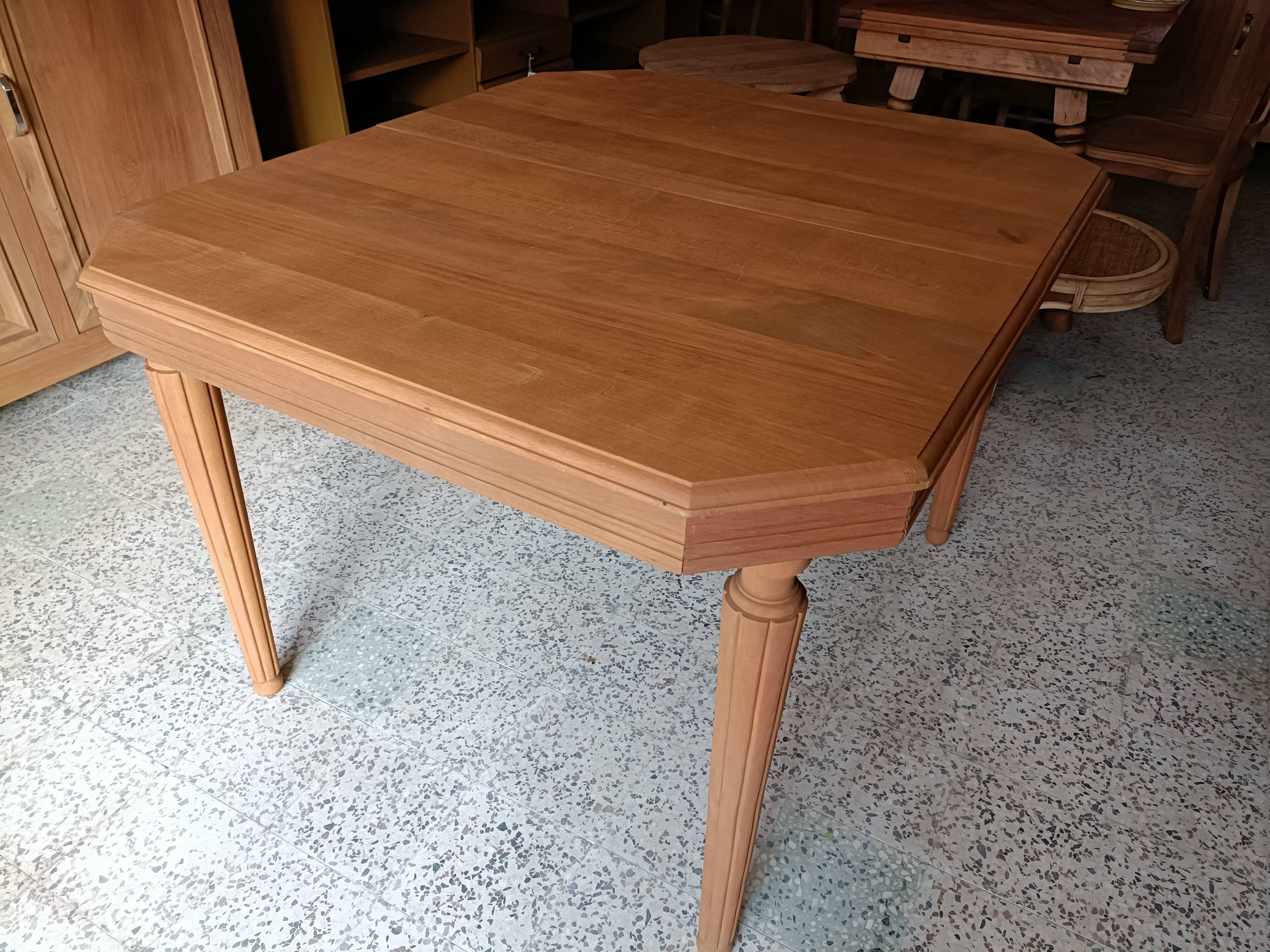Renovated Art Deco table with 3 extensions.