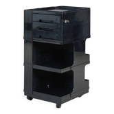 1970s black plastic trolley by Giovanni Pelis for Stile Neolt, Italy