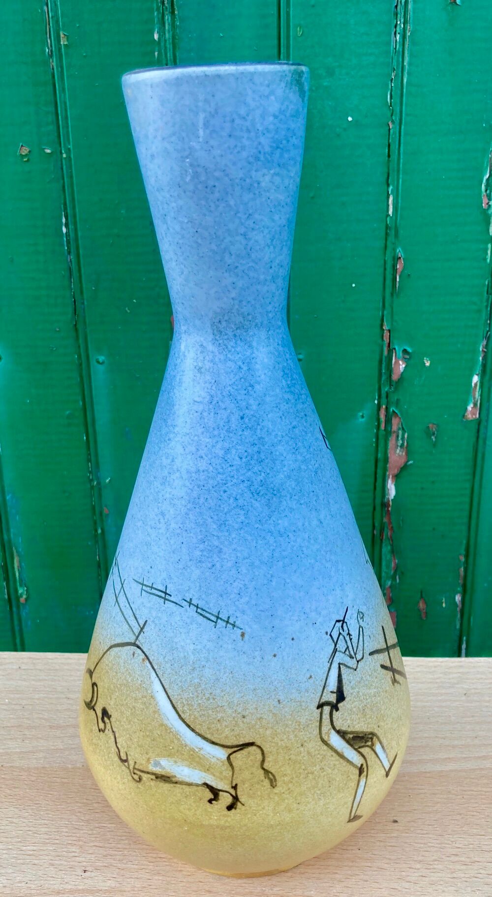 Ceramic vase - humorous -bullfighting -bullfighting