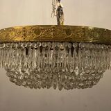 Vintage italian crystal ceiling light