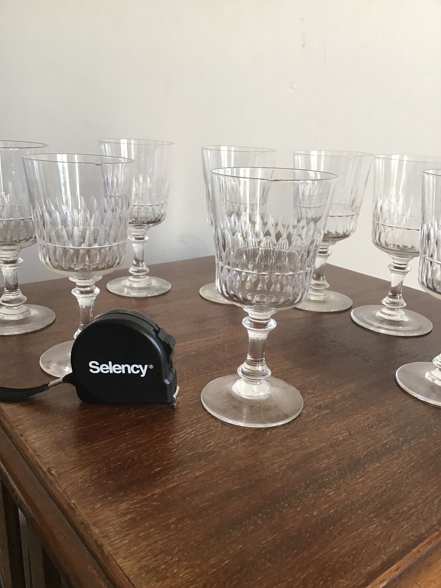Lot de 6 verres à pied en cristal