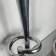 Pair of large aluminium bow candlesticks, Italy, 1970.