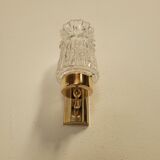Pair of vintage brass and glass wall lights from the 1960s