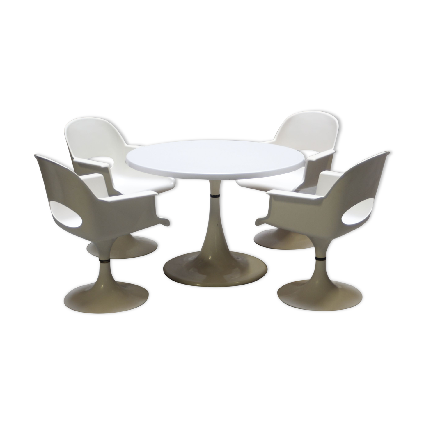 Dining Room Table and Chairs at Kurz's Tulipe Space Age, 1970s