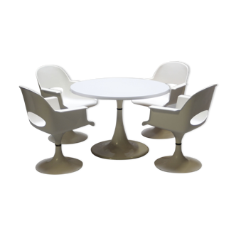 Dining Room Table and Chairs at Kurz's Tulipe Space Age, 1970s