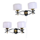 Pair of double wall sconces, Maison Arlus, Mid-Century, black brass opaline