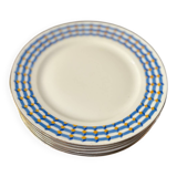 set of 5 geometric Limoges porcelain plates