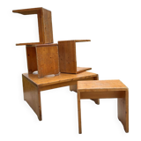 Ensemble table basse et 4 tabourets les arcs 1800 sélectionnés par  Charlotte Perriand