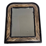 Antique Louis-Philippe mirror, painted wood imitation wood, 27 x 34 cm, 19th century