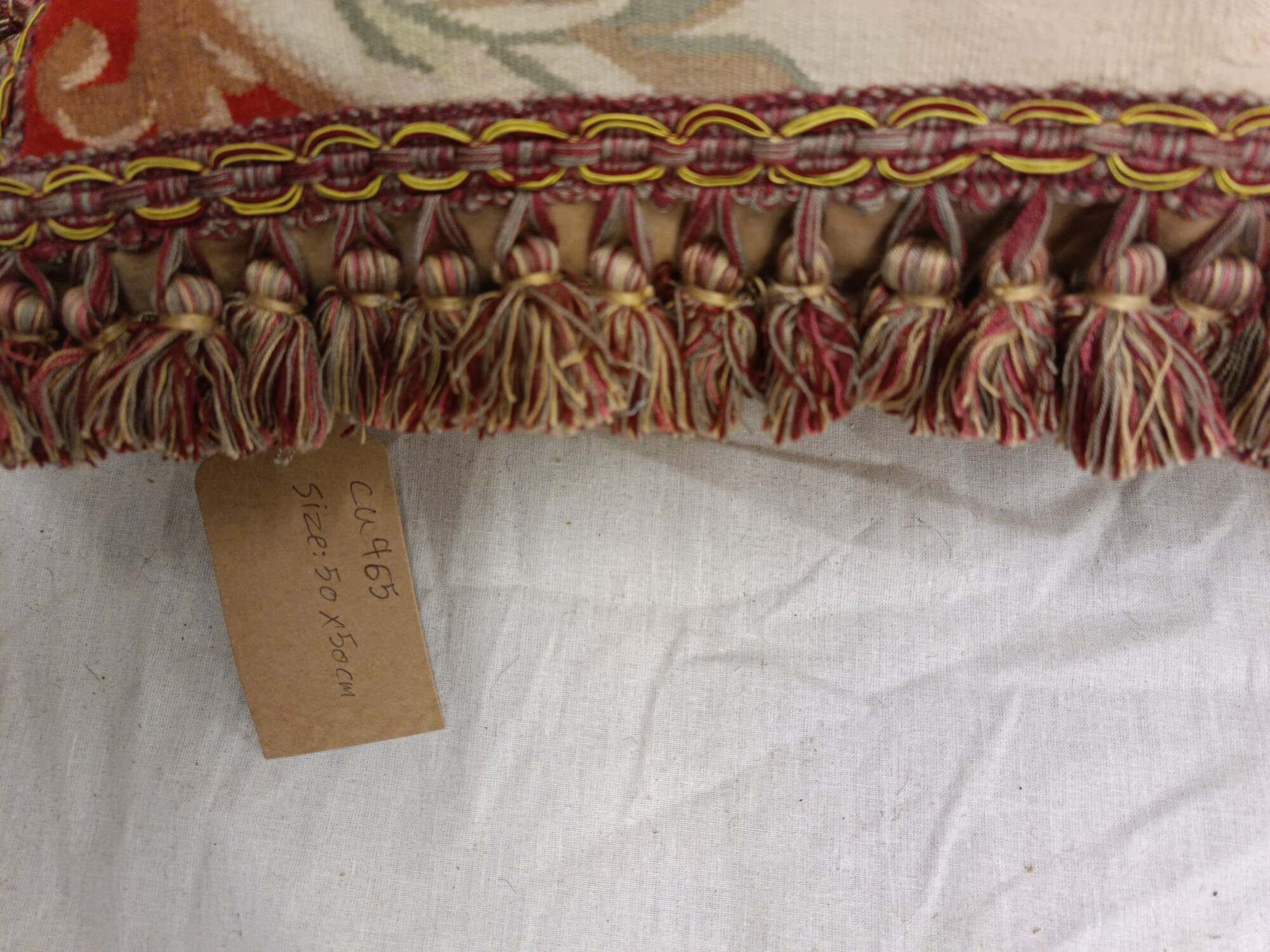 French Style Cushion Cover Handwoven Aubusson Tapestry Floral Rose Bouquet