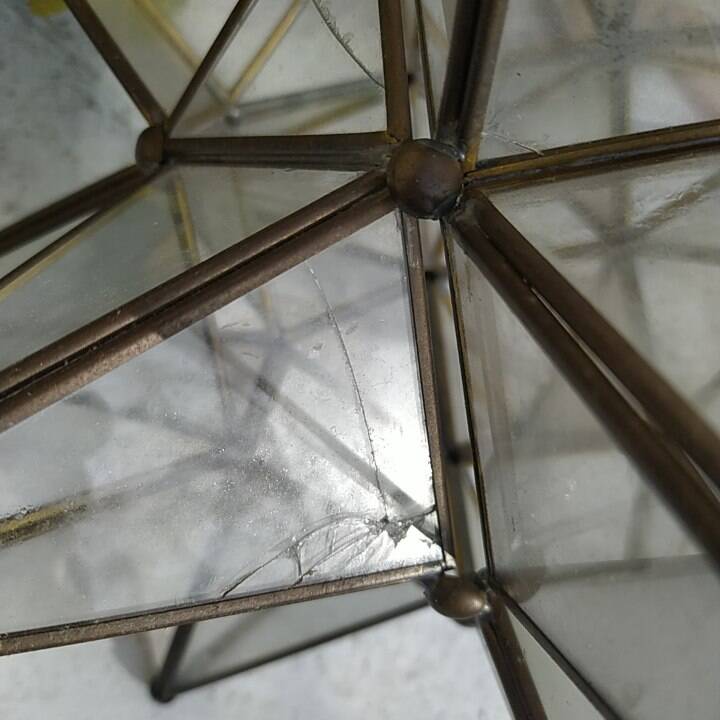 grande etoile en verre à suspendre 1950 verre et laiton