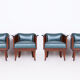 Restored ArtDeco Set of Four Oak Armchairs, High-Quality Leather, Czechia, 1920s