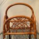 Vintage rattan magazine holder 70s
