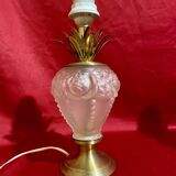 Pair of glass and brass lamp bases, "Maison Le Dauphin", "Daumes" model, 1980s