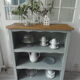 Small vintage library patinated green of grey wood tray