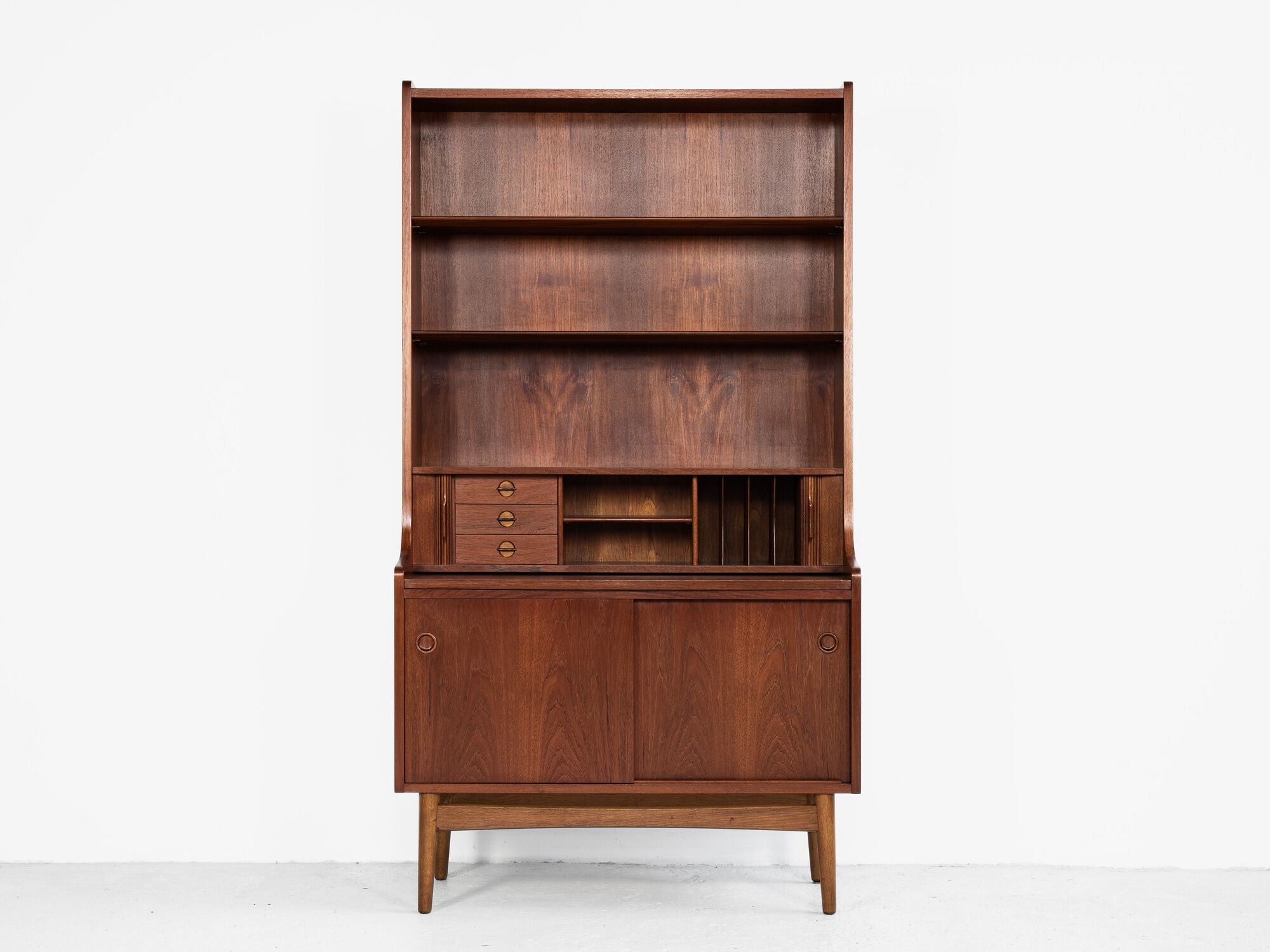 Midcentury Danish book shelf secretaire in teak by Nexø 1960s