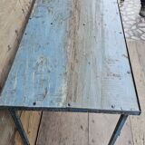 Old folding table in Burmese teak and steel