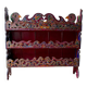 Folk painted wooden wall shelf