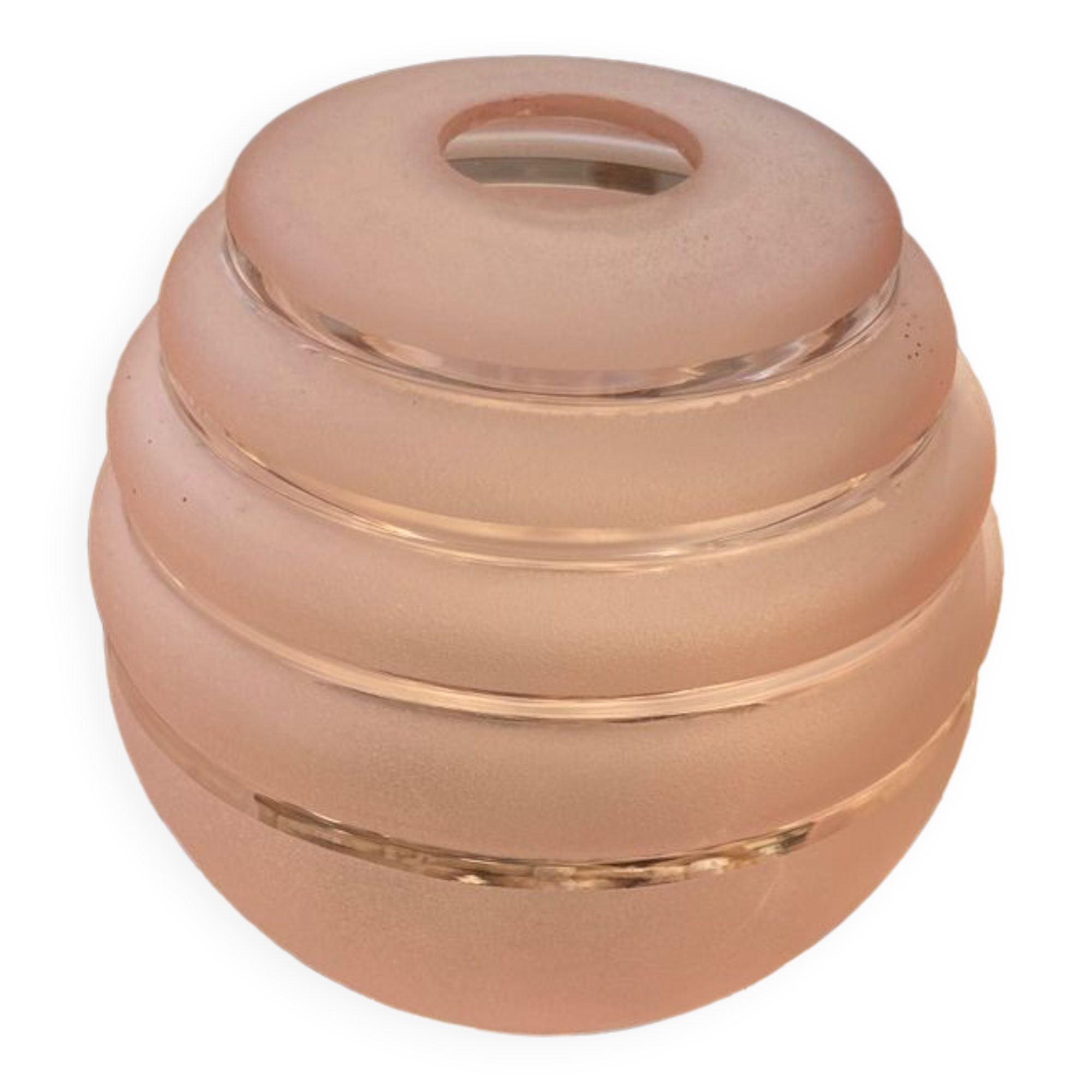 Pastel pink walkade in grained glass