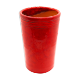 Handcrafted vase in bright red ceramic made in France