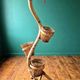 Vintage Cobra Snake Plant Stand in Bamboo and Rattan