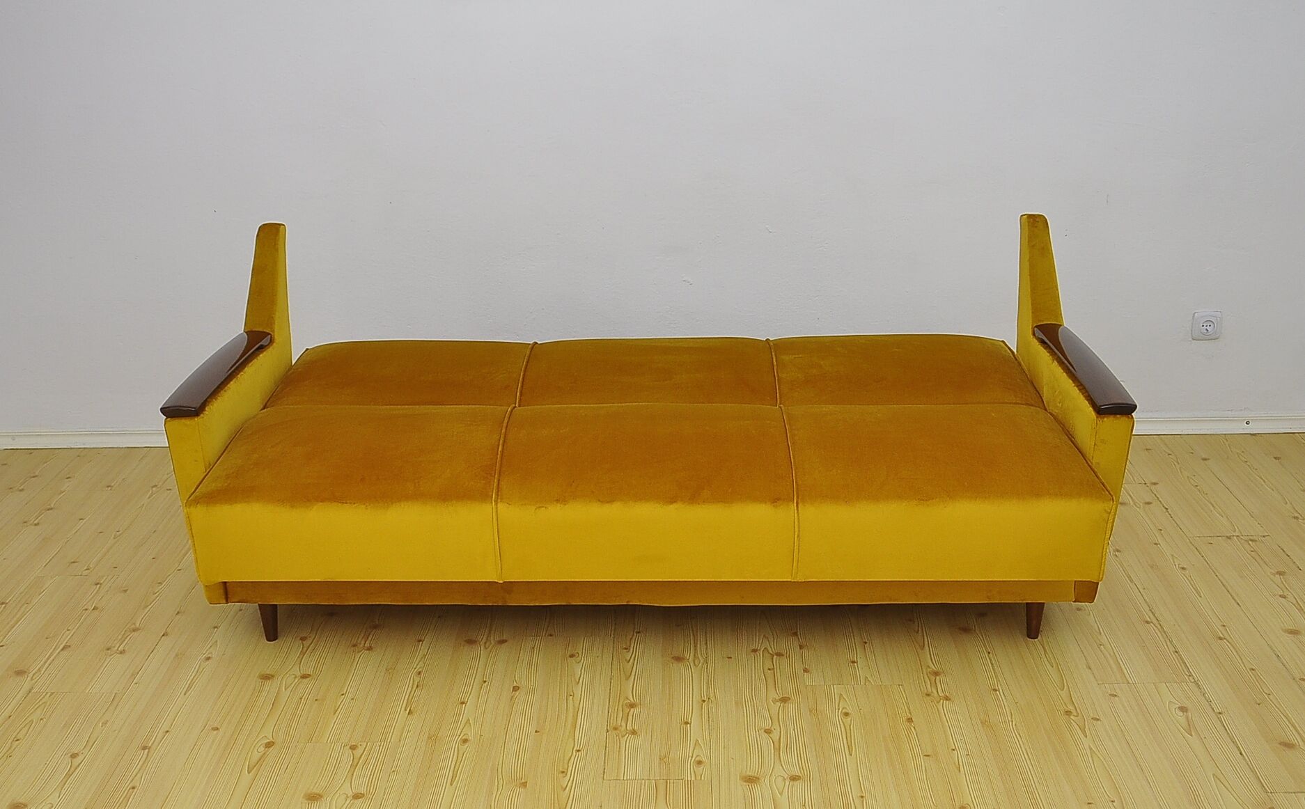 Mid-century velvet sofa daybed, 1960s
