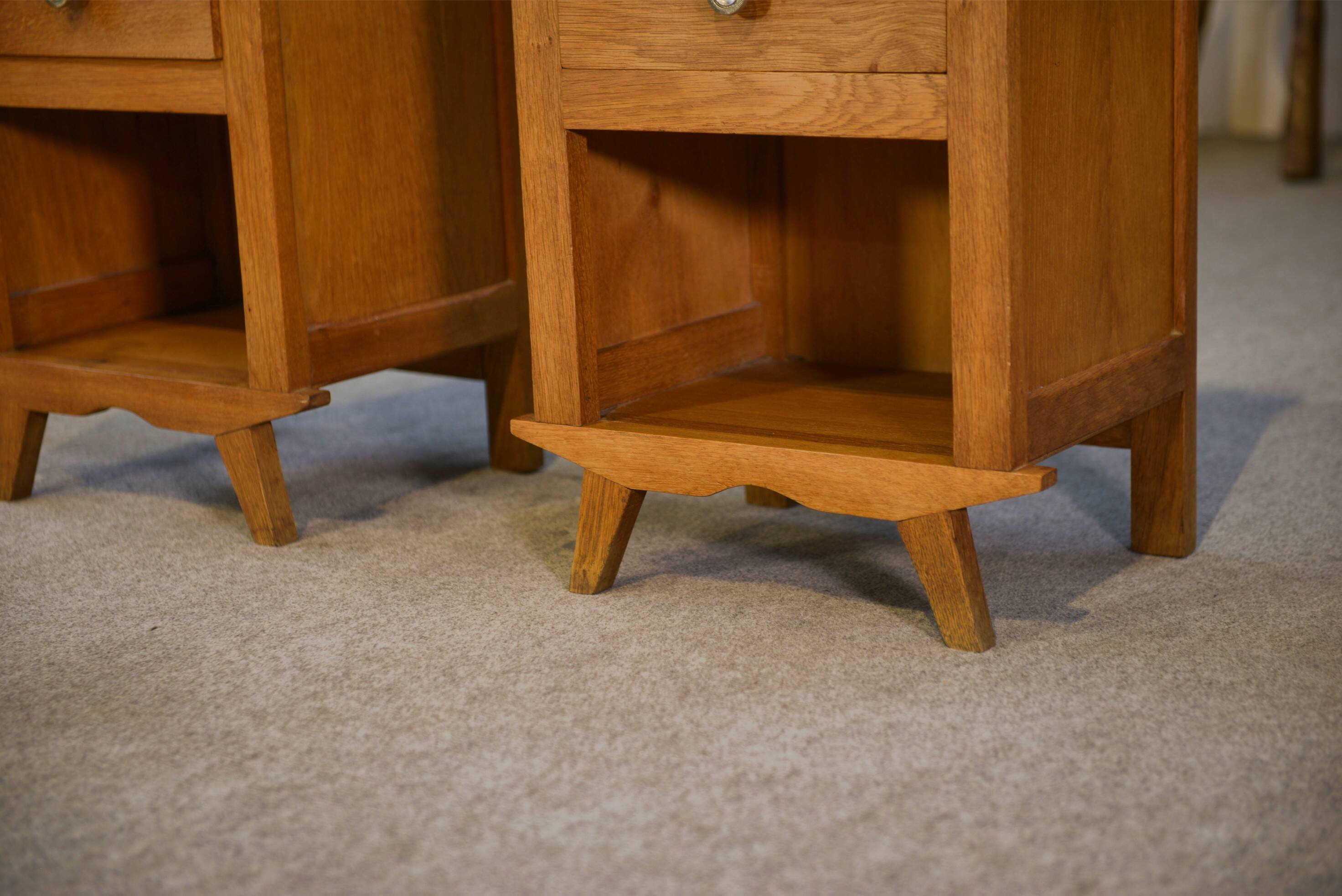 Pair of oak bedside tables from the 1960s