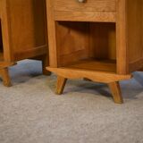 Pair of oak bedside tables from the 1960s